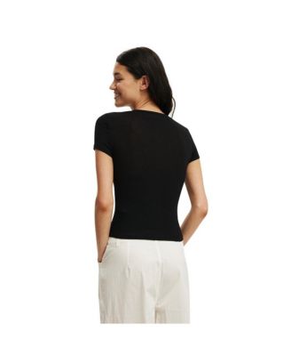 Women's Sheer Layer Crew Short Sleeve