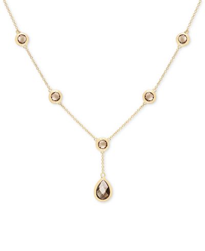 Victoria Townsend Smokey Topaz Lariat Necklace (10 ct. t.w.) in 18k Gold-Plated Sterling Silver