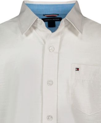 Boys' 8-20 Texture Woven Long-Sleeve Shirt