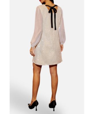 Women's Women'sSequin Tunic Dress With Tie Back