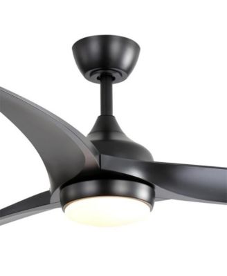52-inch Modern Black Standard 3-Blade Ceiling Fan With Remote and Led Light
