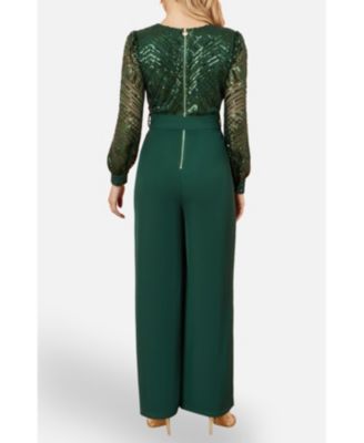 Women's Sequin Wrap Over Jumpsuit