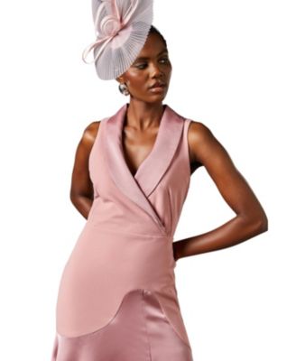 Women's Tux Sleeveless Midi Dress