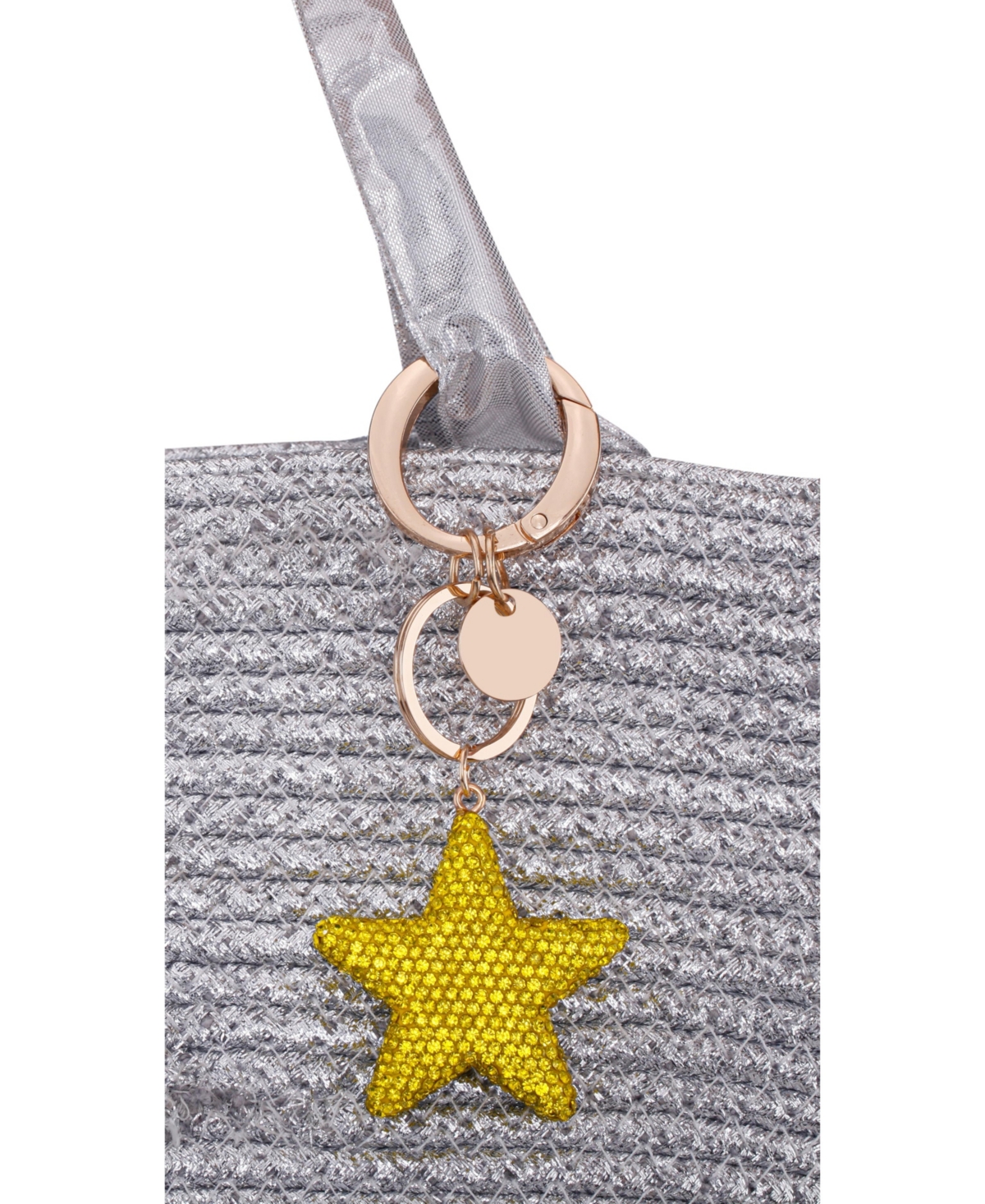Nina Crystal Star Bag Charm In Black