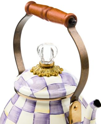 Violet Check 2-Quart Handmade Tea Kettle
