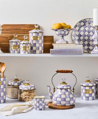 Violet Check Handmade Mug