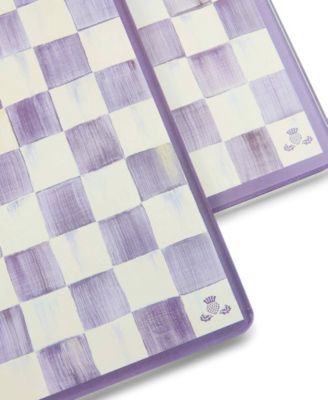 Set of 2 Violet Check Glass Cutting Boards