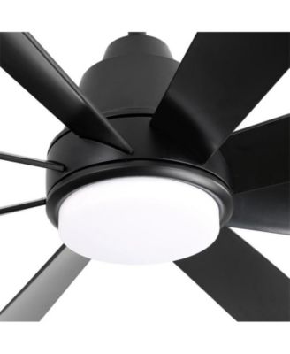 72-inch Classic Matte Black 8-Blade Ceiling Fan With Remote Control and Light kit