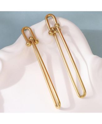 Women's The Paperclip Drop Earrings - California Gold
