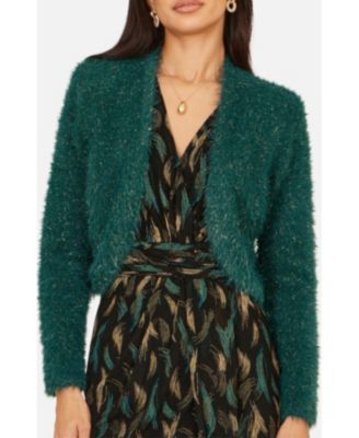 Women's Metallic Fluffy Eyelash Bolero