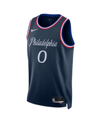 Men's and Women's Tyrese Maxey Navy Philadelphia 76ers 2025/26 City Edition Swingman Jersey
