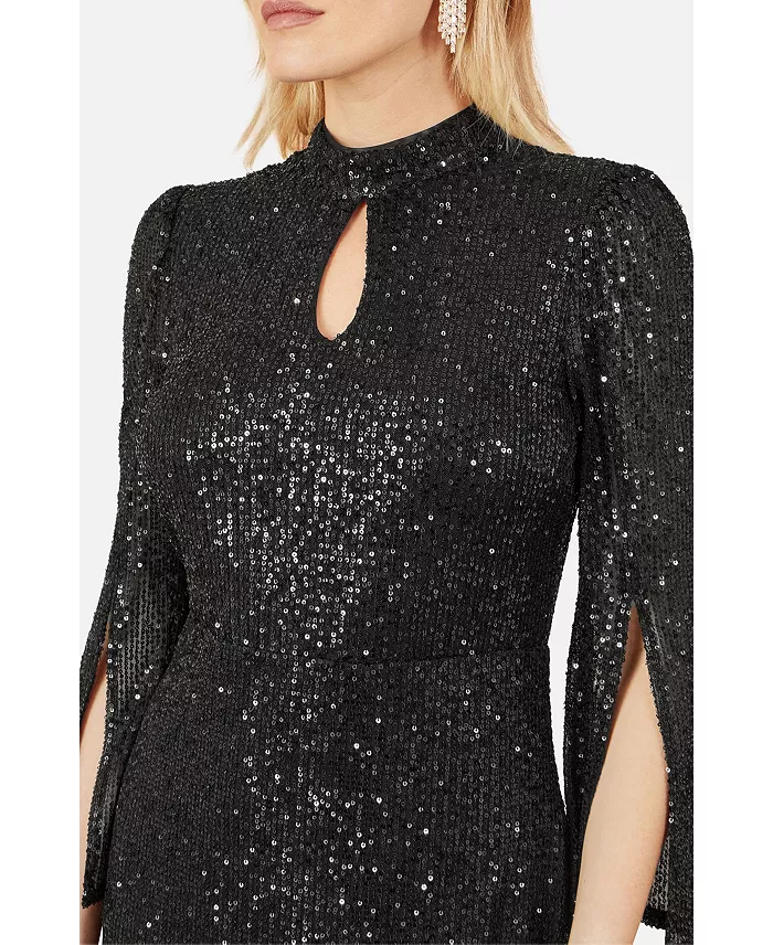 Women's Sequin Fitted Midi Dress - thumbnail 6