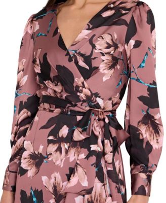 Women's V-Neck Ruffle Midi Dress