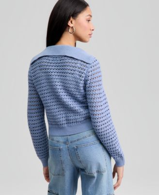 Women's Wide-Collar Tie-Front Cardigan, Macy's Exclusive