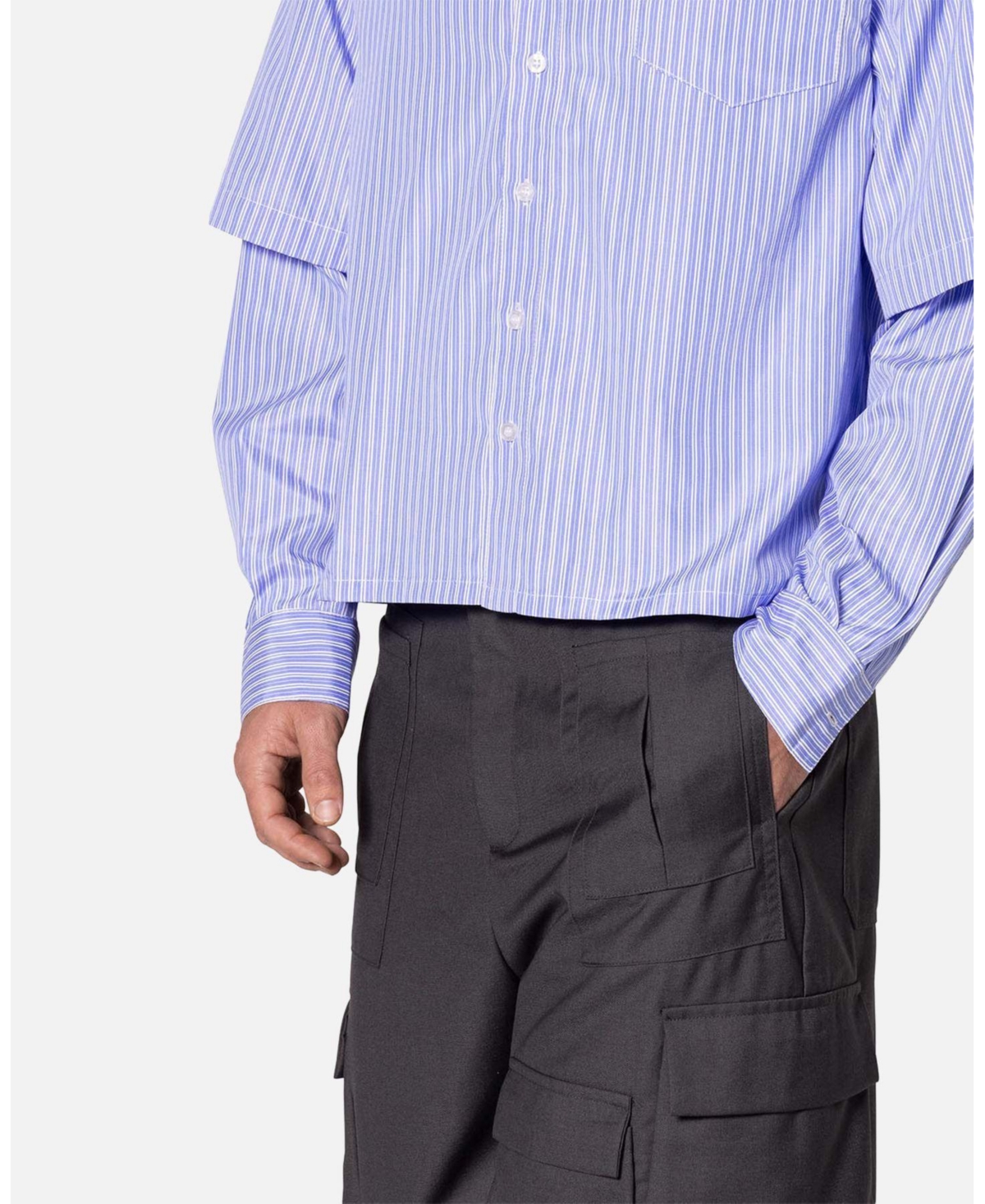 mnml Men's Double Layer Pinstripe Shirt