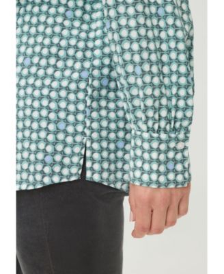 Women's Lightweight Dot-Print Button-Up Shirt tees