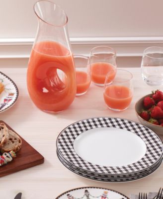 Gingham Dinner Plates, Set of 4