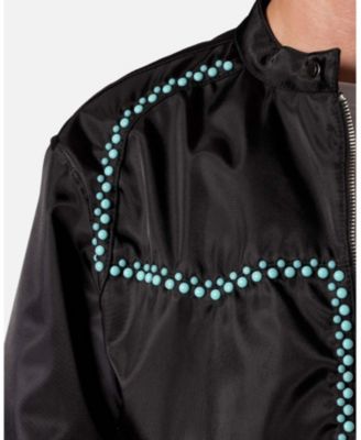 Men's Turquoise Studded Snap Jacket