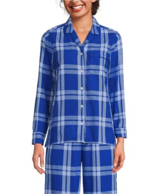 Women's Long Sleeve Print Flannel Pajama Top