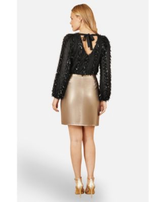 Women's Hanging Sequin Long Sleeve Top