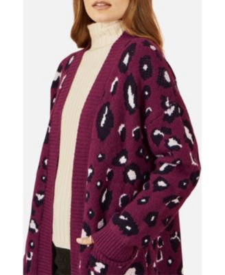 Women's Animal Intarsia Long Cardigan