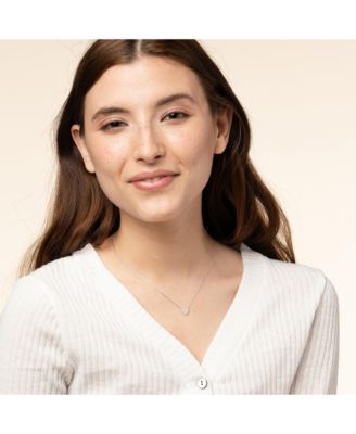 Sterling Silver 18k Gold Plated Crystal Heart Necklace