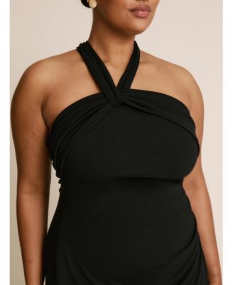 Women's Halter Neck Stretch Bridesmaid Dress