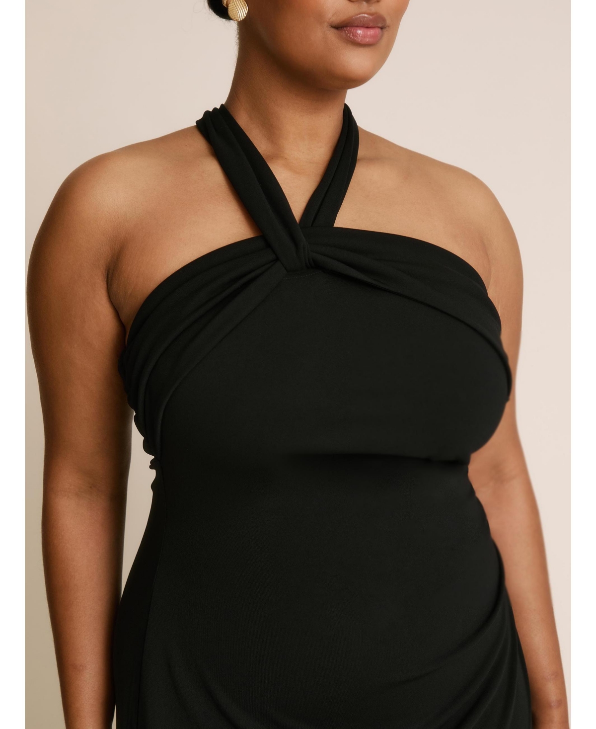 Six Stories Women's Halter Neck Stretch Bridesmaid Dress