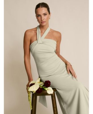 Women's Halter Neck Stretch Bridesmaid Dress