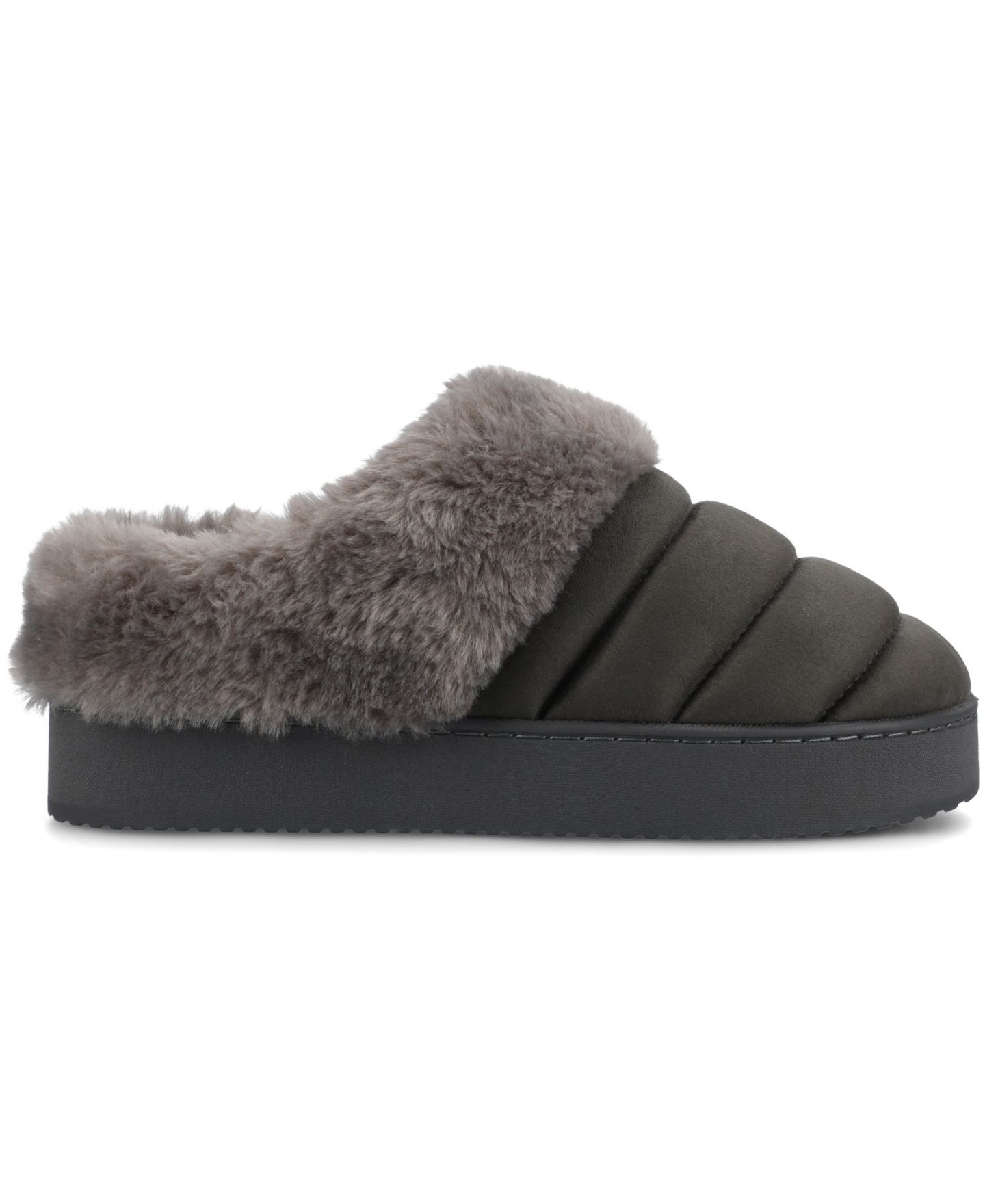 Женские сабо Journee Collection Blair Quilted Clog Slippers, цвет: Угольный — фото 2