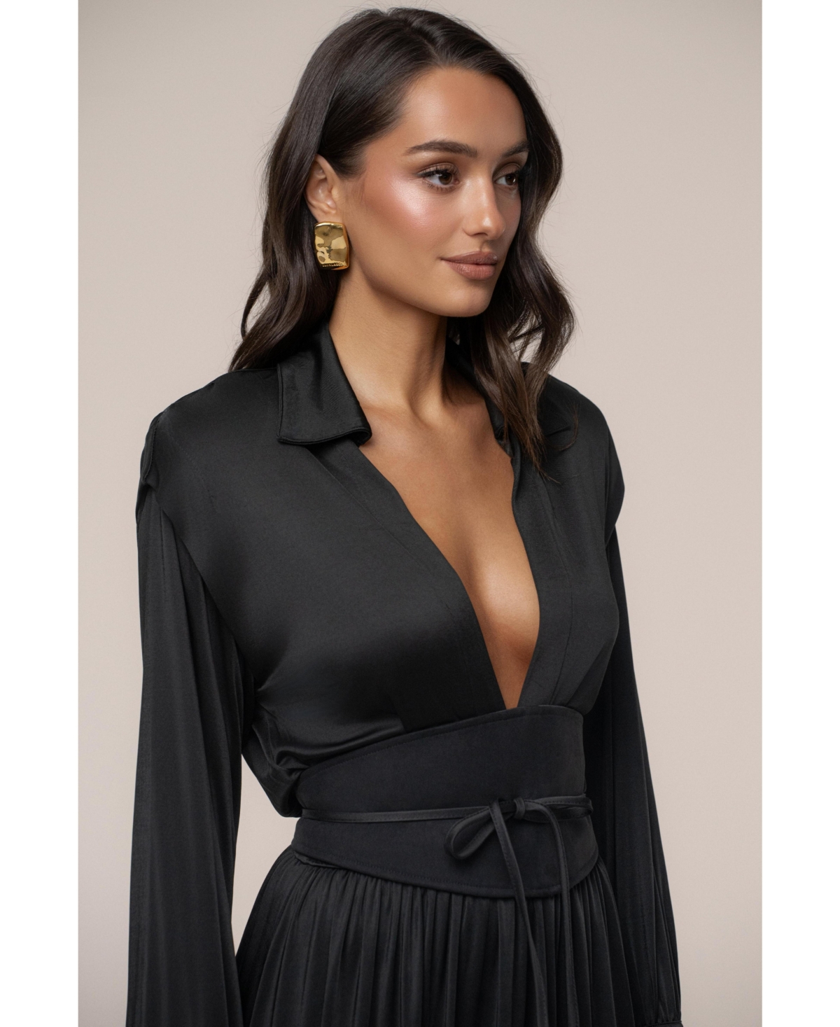 Jluxlabel Women's High Line Collar Maxi Dress