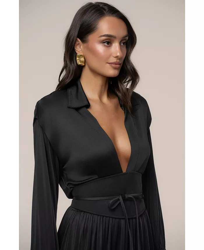 Women's High Line Collar Maxi Dress - thumbnail 10