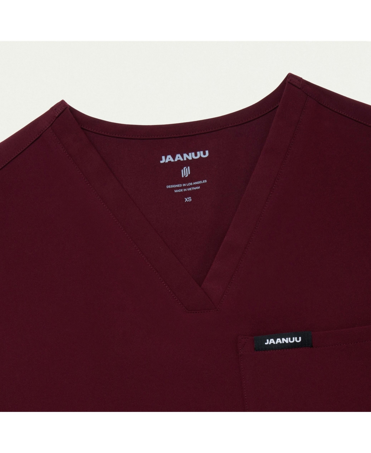 Jaanuu Women's Rhena 1-Pocket Slim V-Neck Scrub Top - Mauve Xl