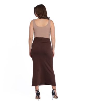 Petite Comfortable Fold Over Maxi Skirt