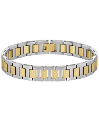 Metropole Two Tone Stainless Steel Metal Link Bracelet