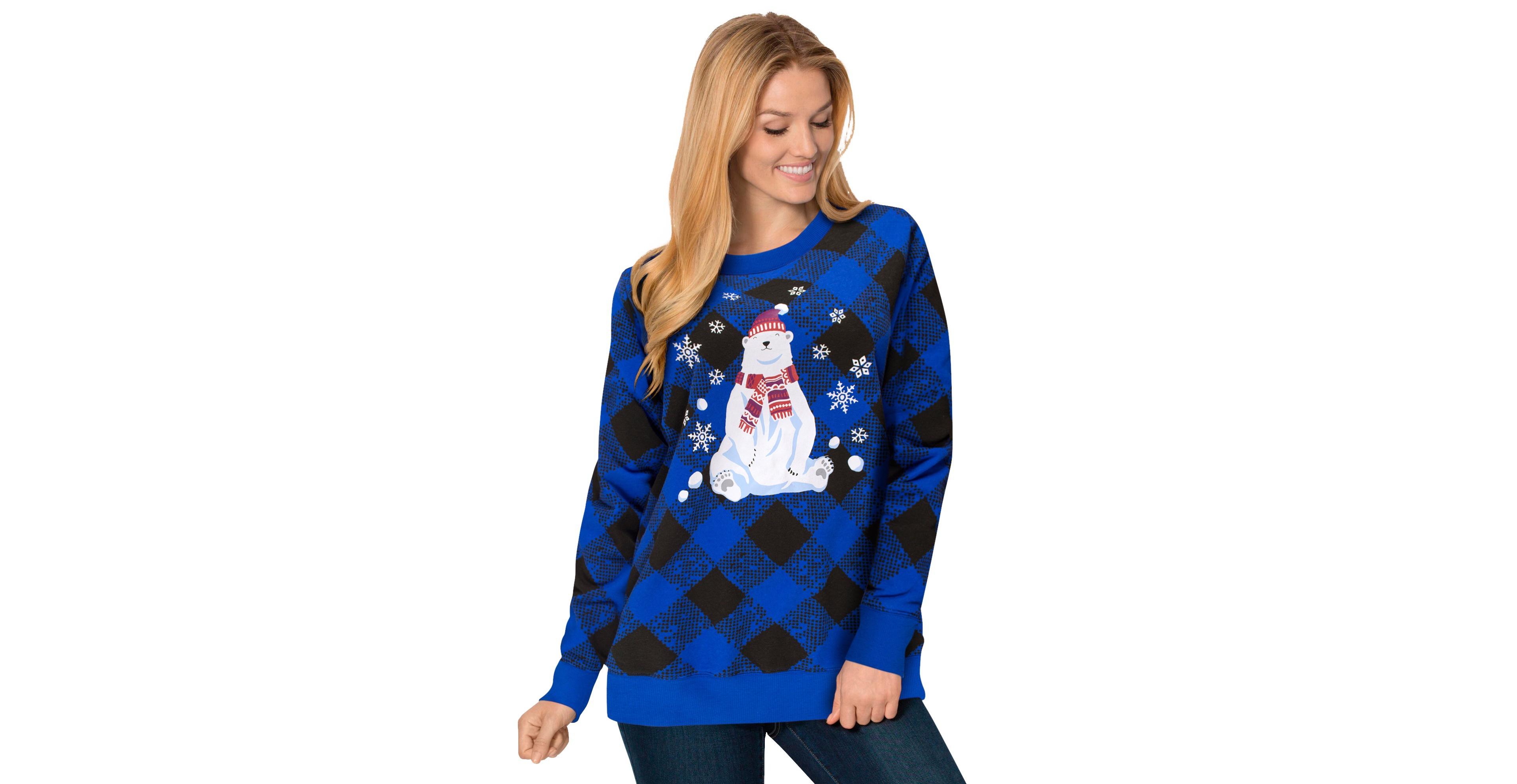 Woman Within Plus Fleece Holiday Sweatshirt