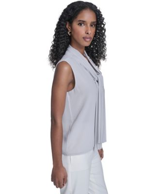 Women's Sleeveless Chiffon V-Neck Top