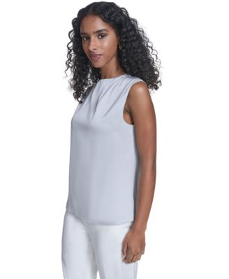 Women's Solid Sleeveless Crewneck Top