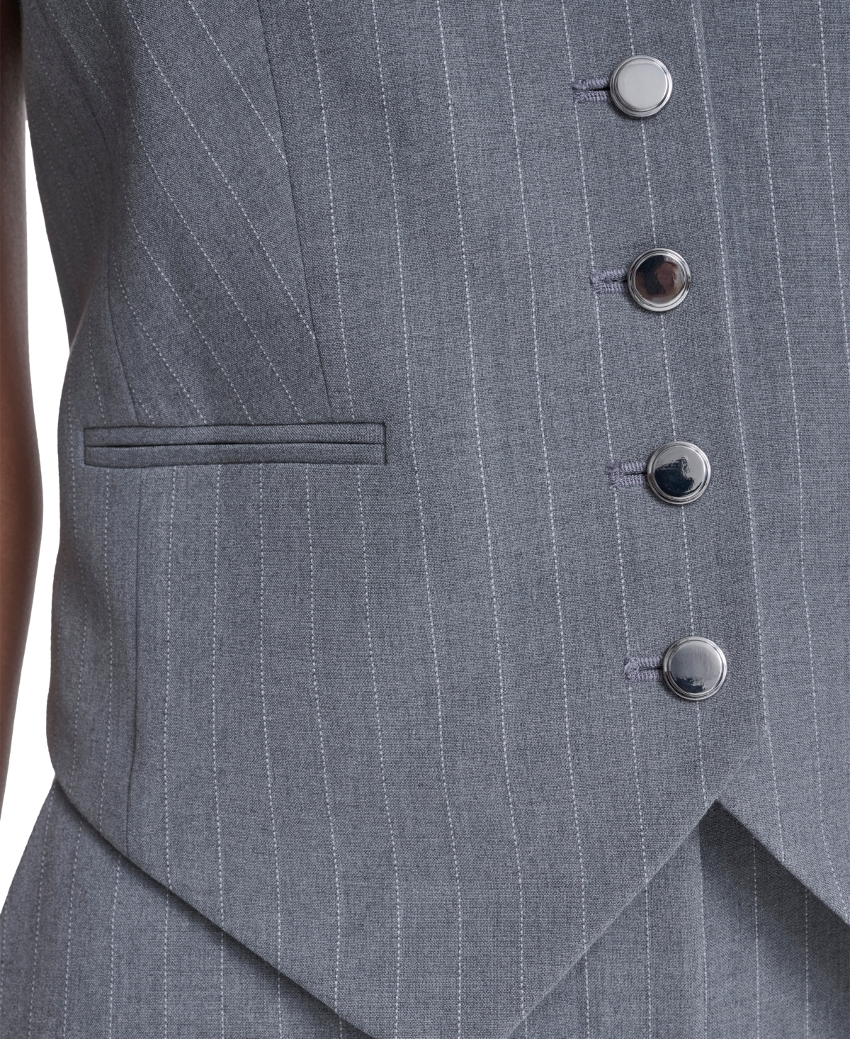 Calvin Klein Women's Pinstripe Vest Top In Gray