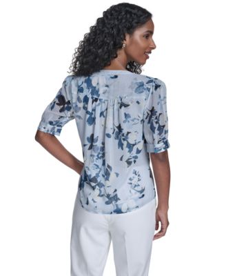 Women's Short-Sleeve Button-Front Top