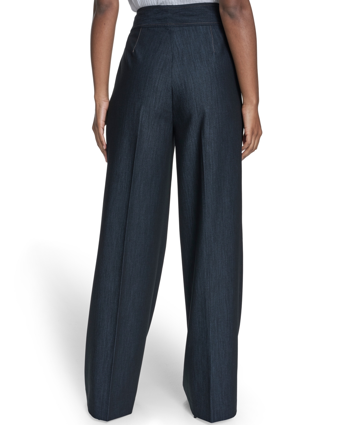 Calvin Klein Women's Faux Denim Wide Leg Pants In Blue