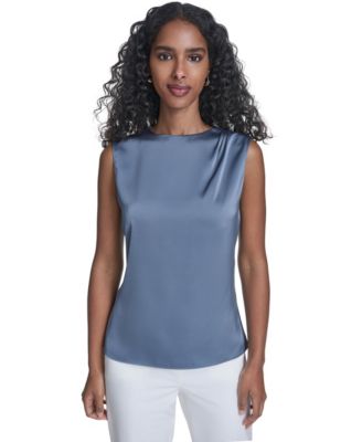 Calvin Klein - Women's Solid Sleeveless Crewneck Top