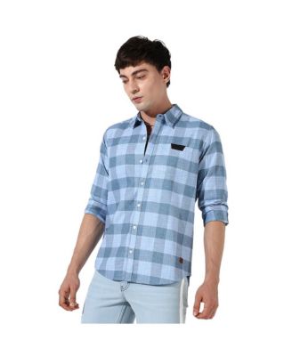 Men's Cotton Blue Checks Shirt