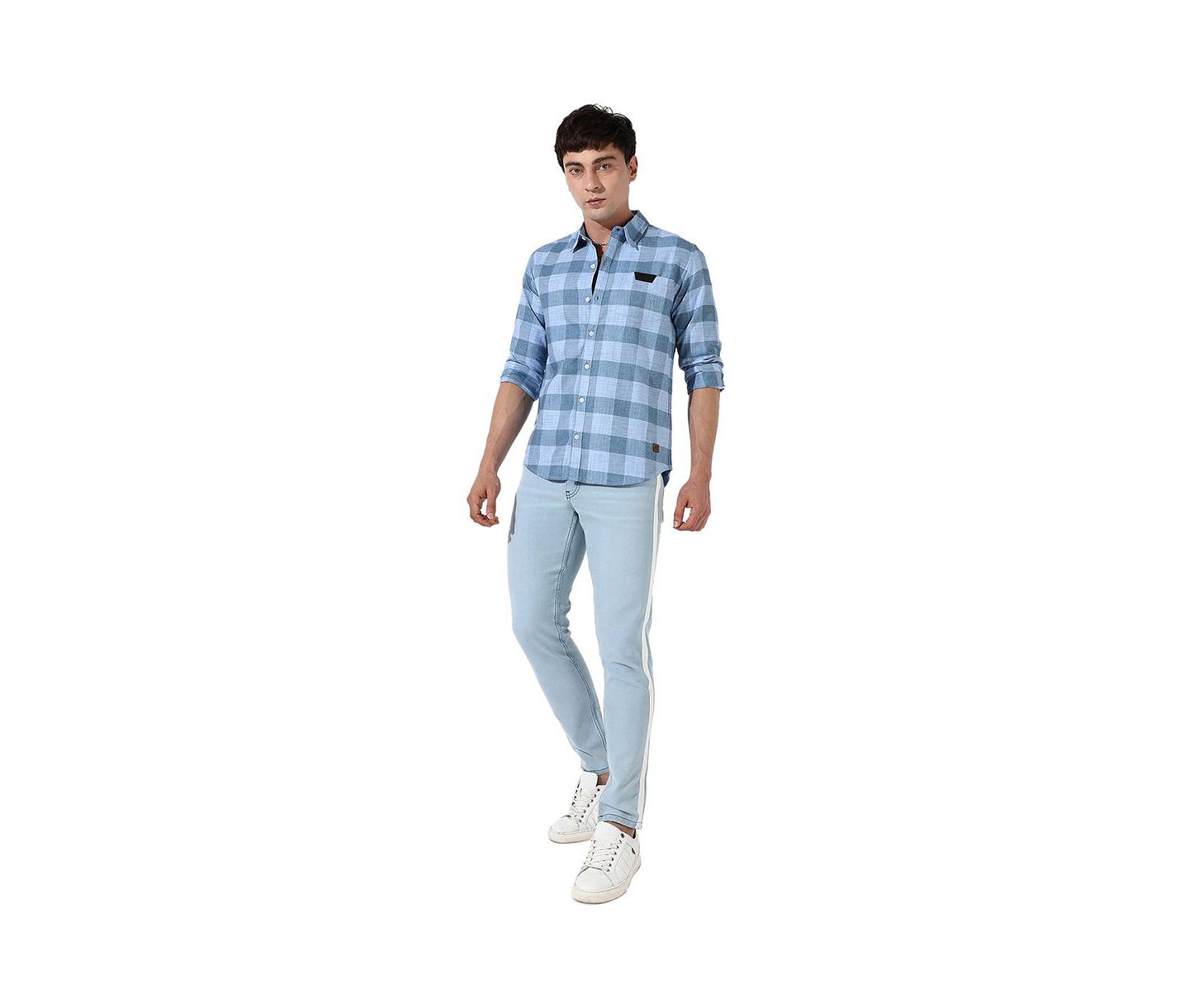 Мужская рубашка Cahoot Campus Sutra Cotton Blue Checks, цвет: Синий — фото 6