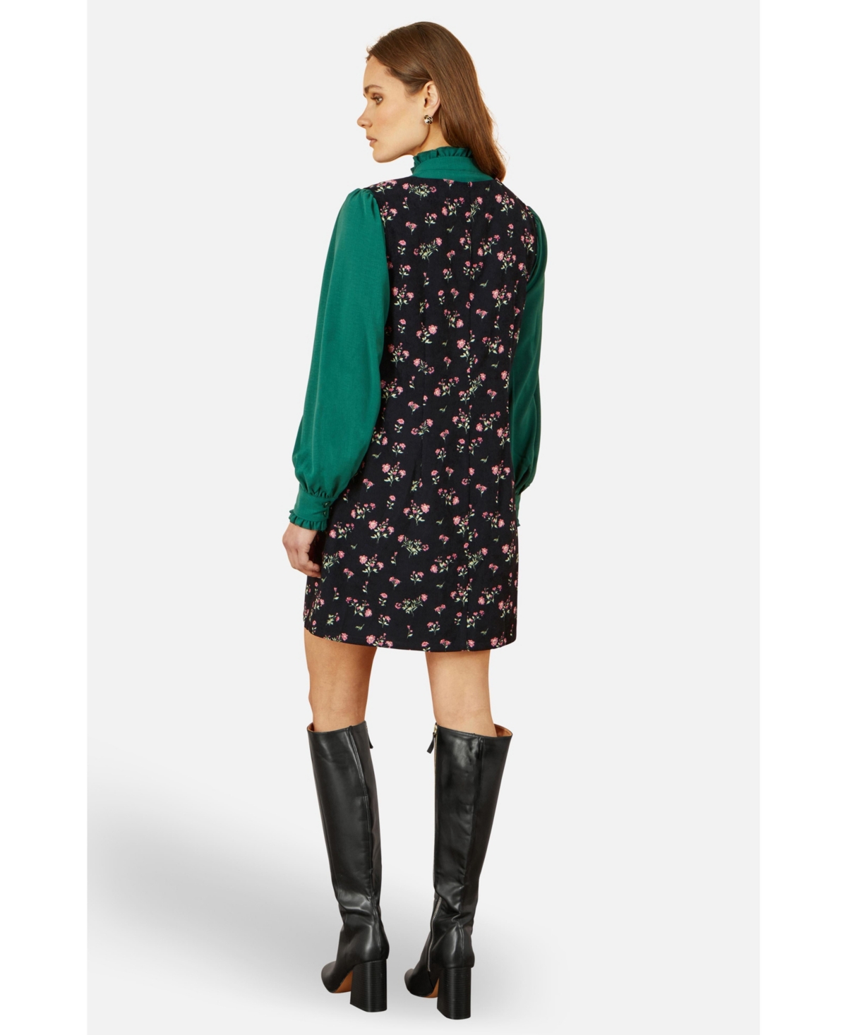 Yumi Women's Floral Print Pinafore Dress