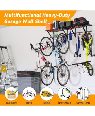 Patented 250 lbs Heavy-Duty Adjustable 16–24" Garage Wall Storage Rack, Multi-Hook Organizer