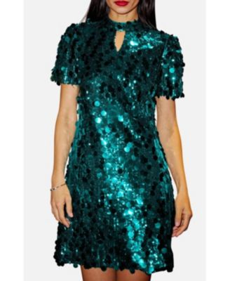 Women's Sequin Short Sleeve Tunic Dress