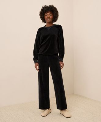 Women's Cotton Velour Crew Pullover Sweatshirts.