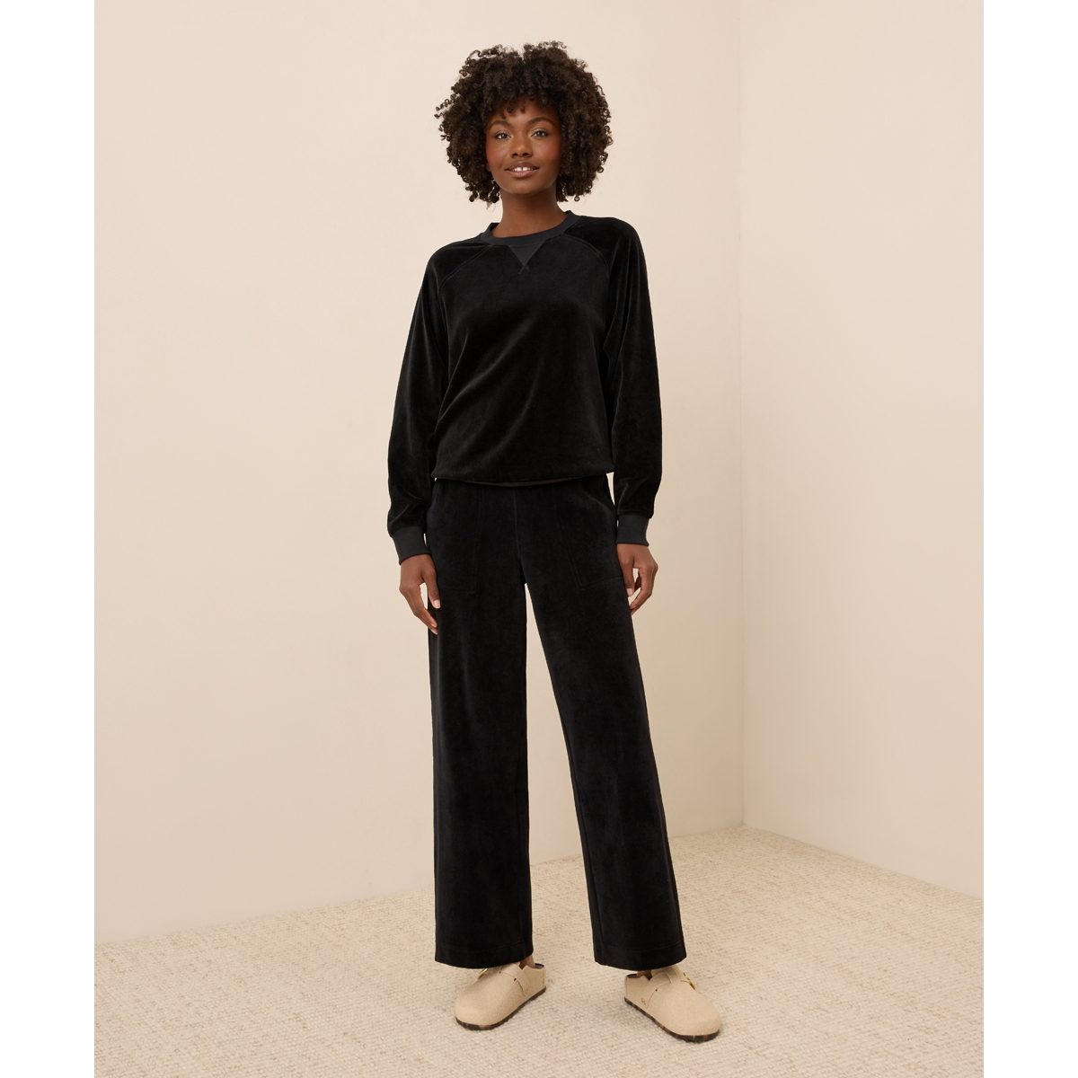 Pact Women's Cotton Velour Crew Pullover