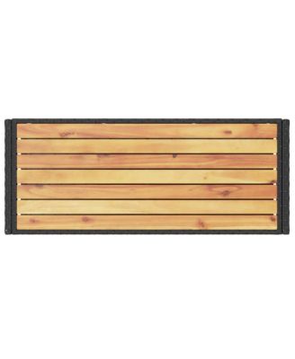 Bar Cart 3-Tier Poly Rattan and Solid Wood Acacia